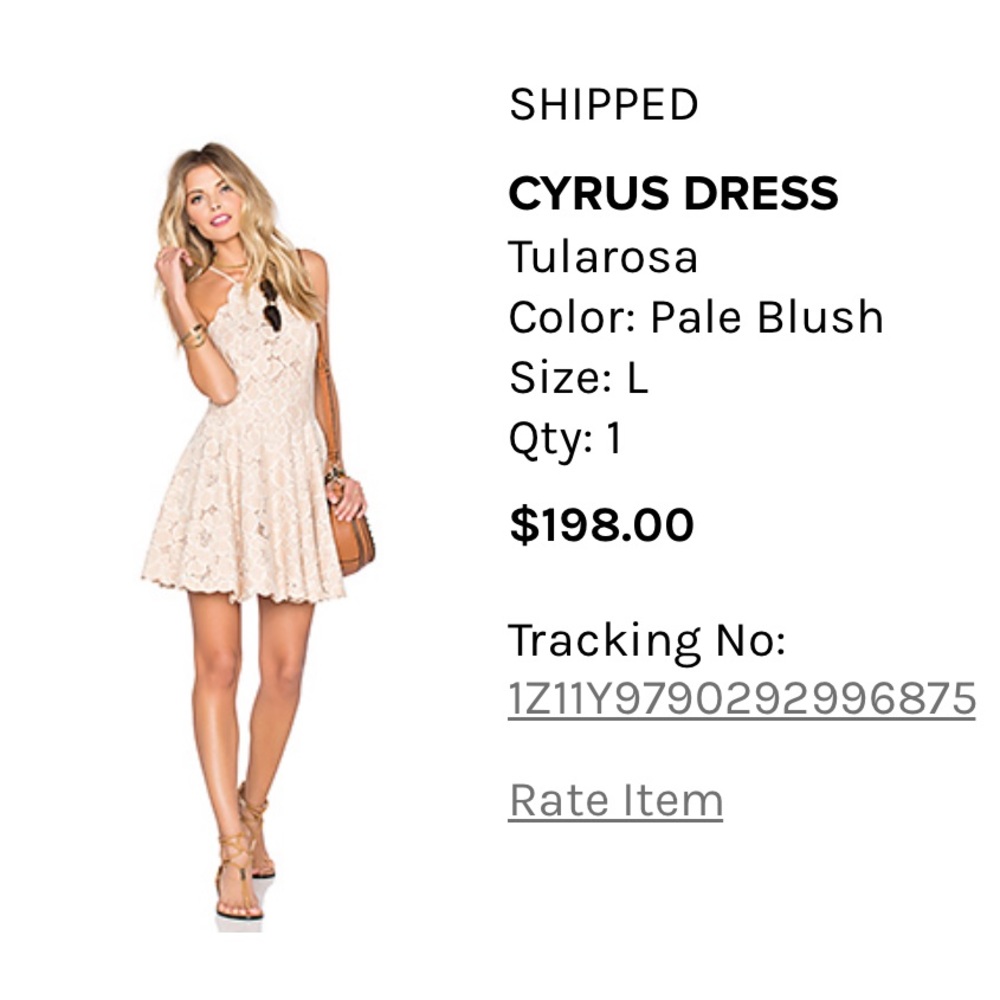 Tularosa blush floral lace skater dress